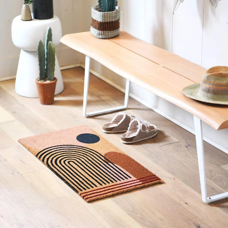 Hello Honey® Geometric Coir Doormat