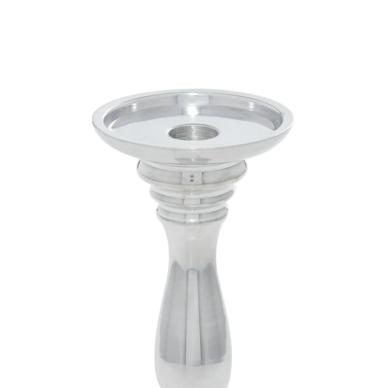 Silver Aluminum Traditional Pillar Candle Holder