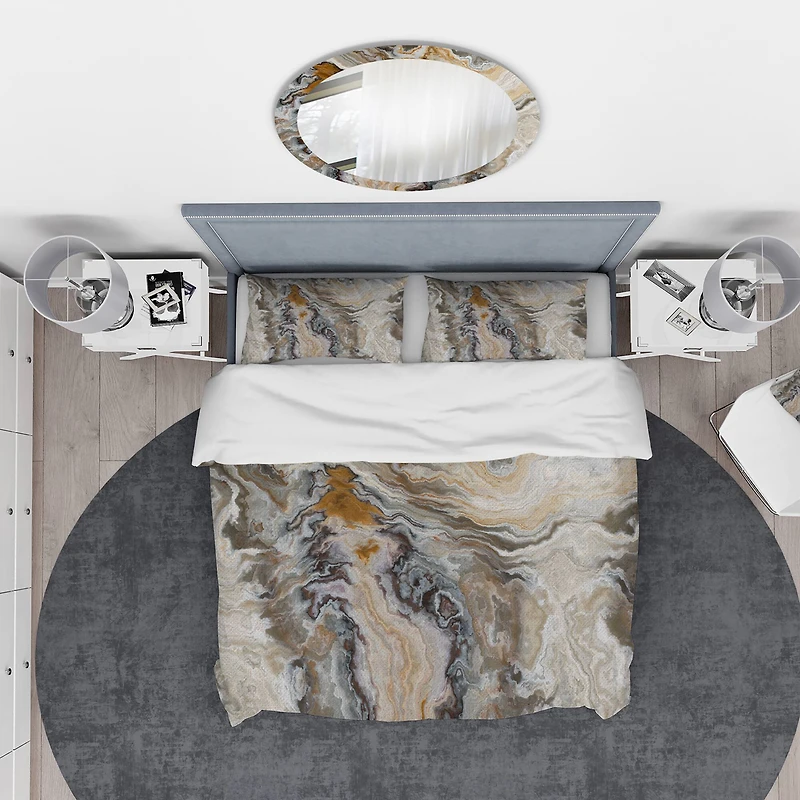 Designart Onyx Detail Composition Mid-Century Modern Duvet Cover Set