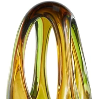 21" Orange Glass Abstract Ombre Cutout Sculpture