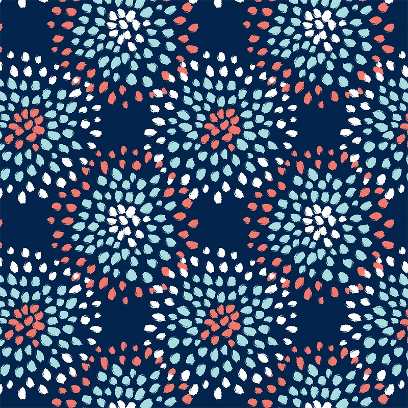 Camelot Fabrics Burst Navy & Coral Fleece Precut Set