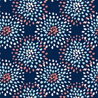 Camelot Fabrics Burst Navy & Coral Fleece Precut Set