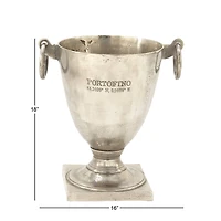 The Novogratz 18" Silver Contemporary Metal Wine Cooler