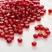 12 Pack: John Bead Ruby Silver Lined Czech Glass Seed Beads, 6/0