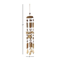 32" Brown Elephant Mango Wood Coastal Windchime