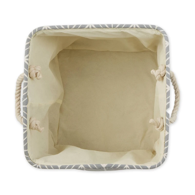 DII® 13" Gray Herringbone Square Fabric Bin