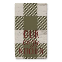 Our Cozy Kitchen Green Buffalo Check Tea Towel - Set of 2