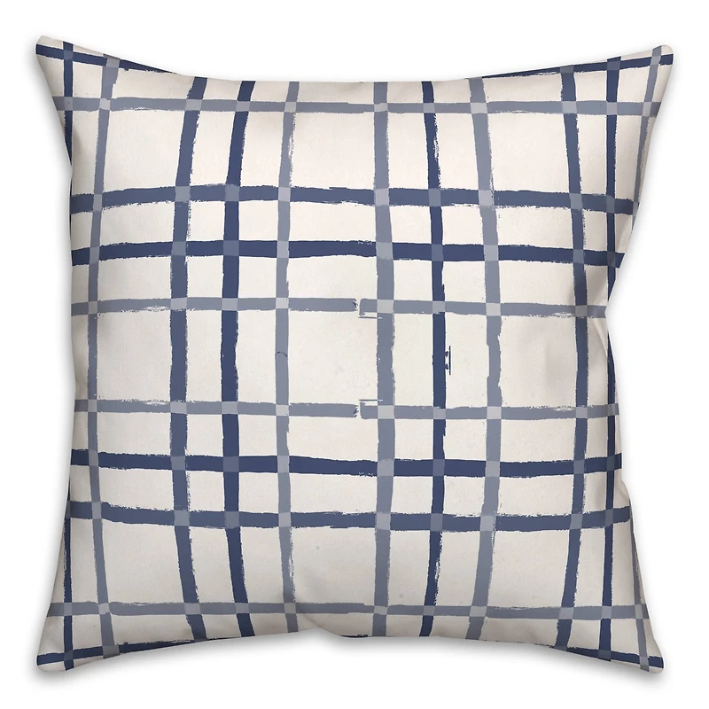 Blue & Gray Plaid Pillow