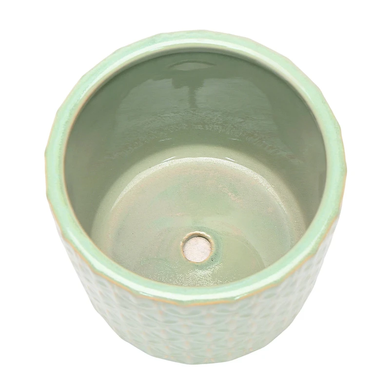 5.5" Green Scallop Ceramic Pot by Ashland®