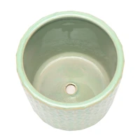 5.5" Green Scallop Ceramic Pot by Ashland®