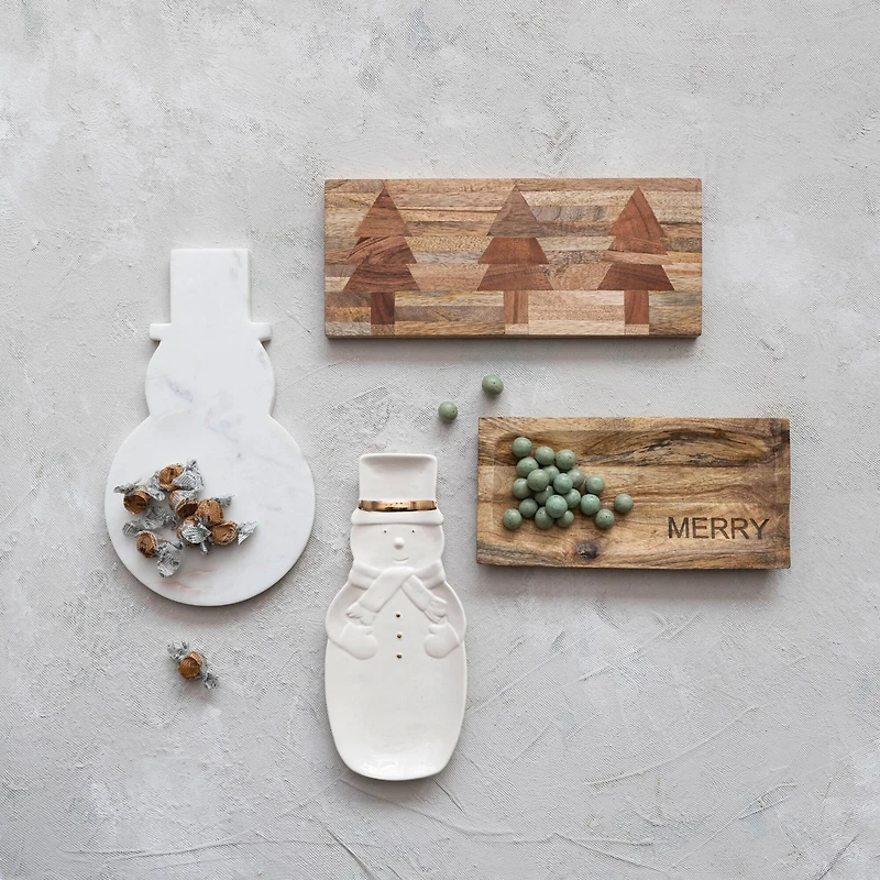 Hello Honey® 12" Merry Engraved Mango Wood Cheese Cutting Board