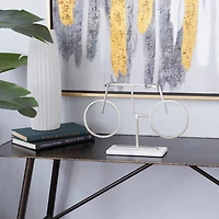 13" Silver Metal Contemporary Bicycle Sculpture