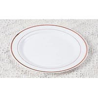 10.5" Rose Gold & White Plastic Plates by Celebrate It™, 10ct.
