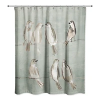 Birds on a Wire Sage 71" x 74" Shower Curtain