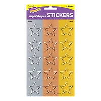 Trend Enterprises® I Heart Metal Stars superShapes Stickers, 6 Packs of 120