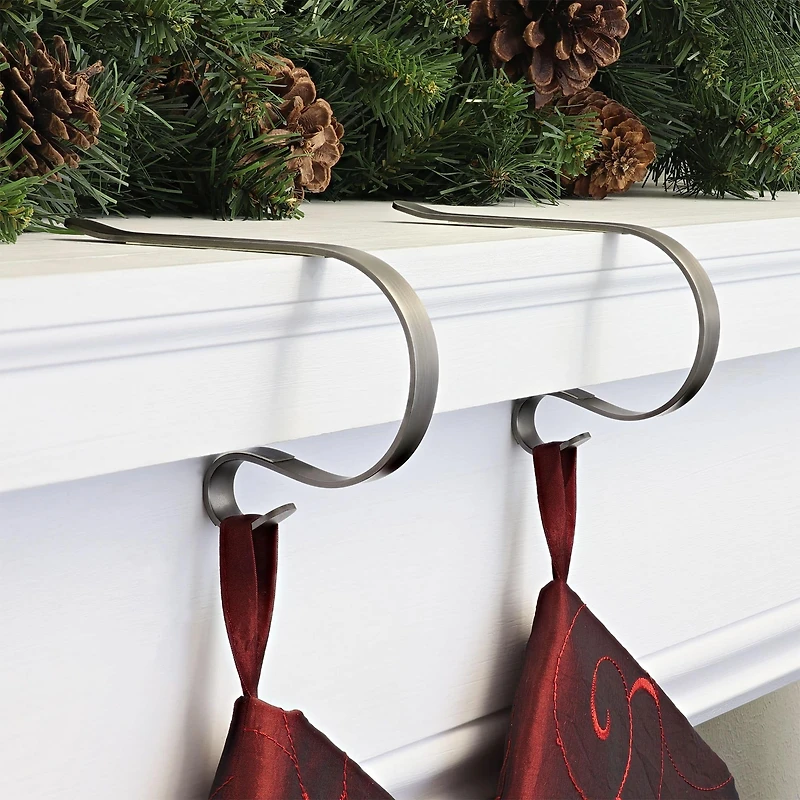 Original MantleClip® Pewter Stocking Holders