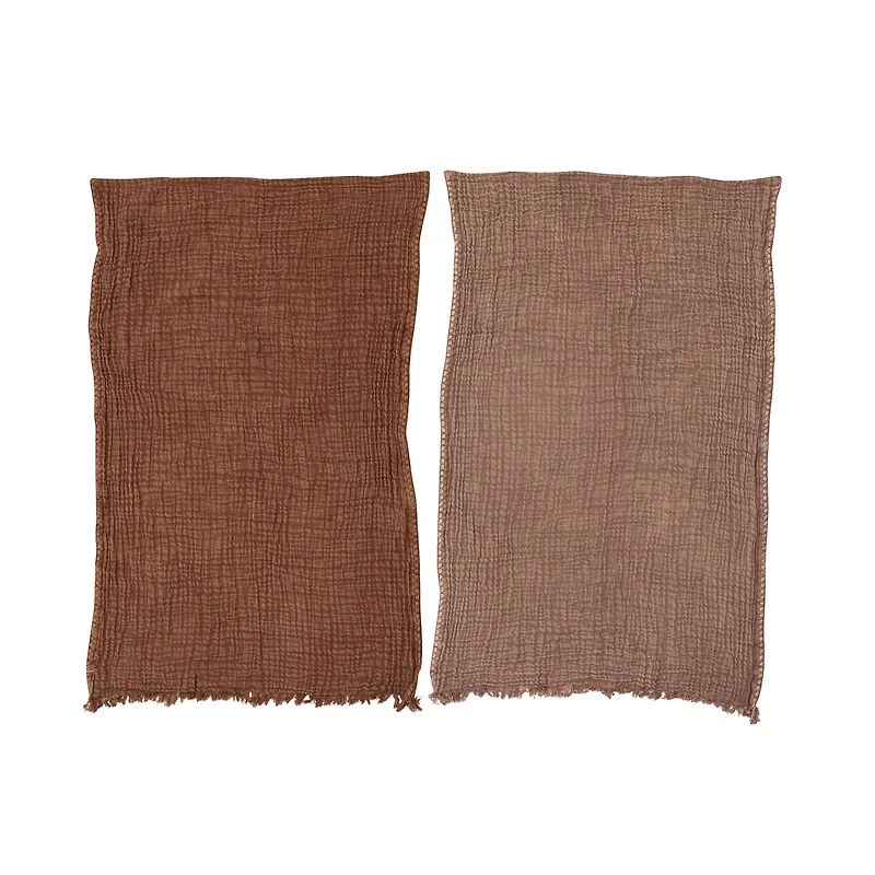 Hello Honey® Embroidered Cotton Tea Towels with Fringe Set