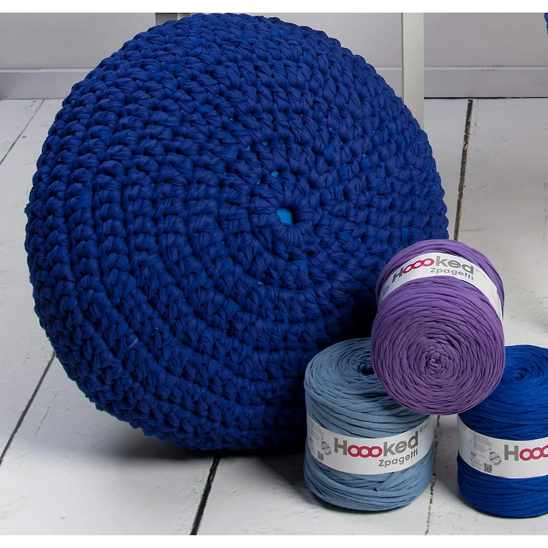 Hoooked Sailor Blue Knit & Crochet Pouf Kit