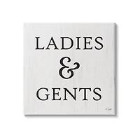 Stupell Industries Ladies & Gents Bathroom Sign Country Grain Pattern Canvas Wall Art