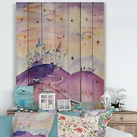 Designart - Fairy Tale Kingdom On Purple Mountain Top