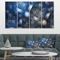 Designart - Crystal Cell Dark Blue Steel Texture