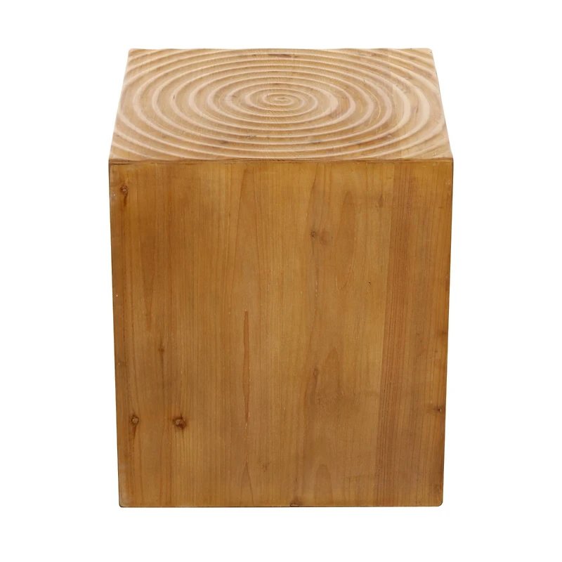 18" Brown Rustic Wood Accent Table