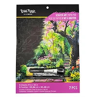 Brea Reese™ 9" x 12" Garden Scenes Scratch Art Paper Pad