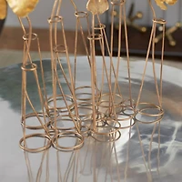 21" Gold Metal Flowers Sculpture