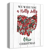 We Wish You a Holly Jolly Ohio Christmas Canvas Wall Art
