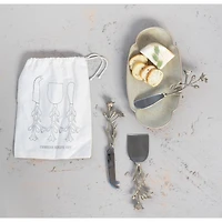 Hello Honey® Stainless Steel & Brass Cheese Knives, 3ct.