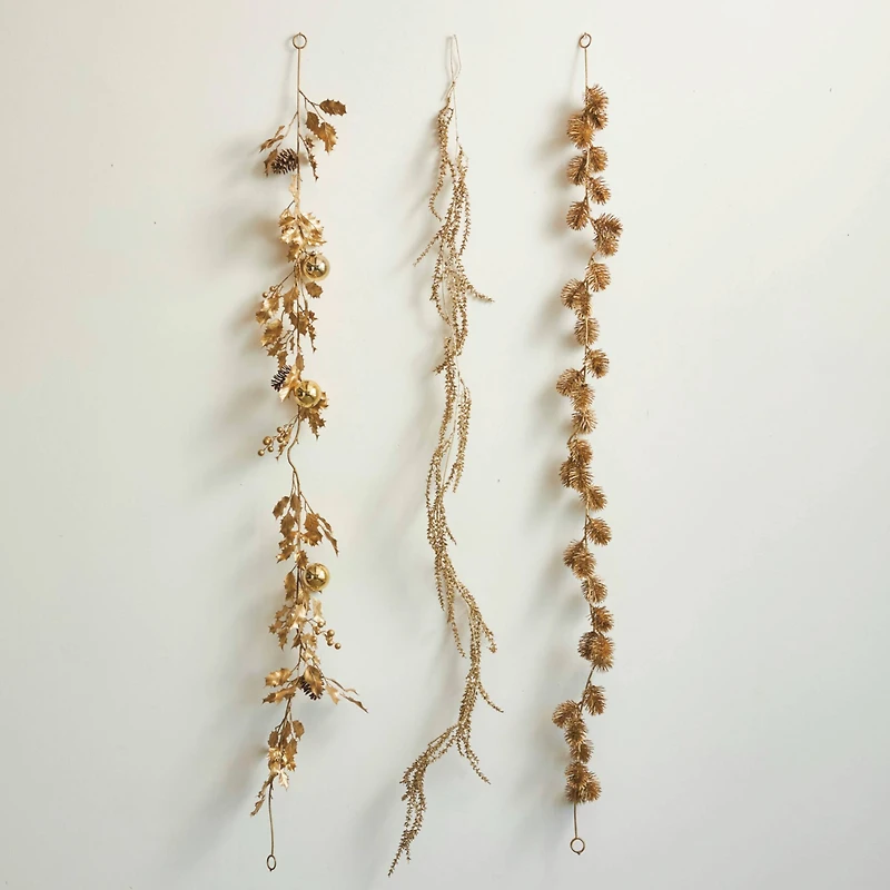Hello Honey 6ft. Gold Decorative Faux Leaf Garland