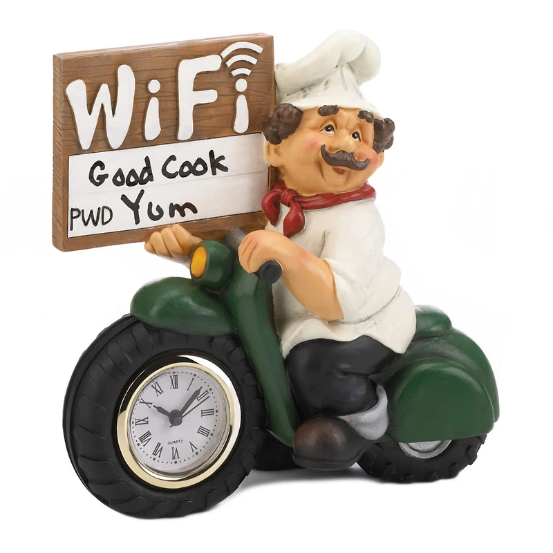 Chef with Wifi Sign & Clock