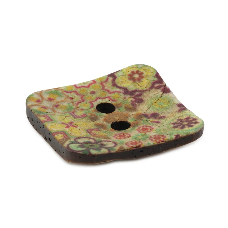 Dritz® 35mm Medium Green Sustainable Coconut Square Button, 3ct.