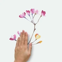 RoomMates Pastel Flowers Branch Decals with 3D Embellishments