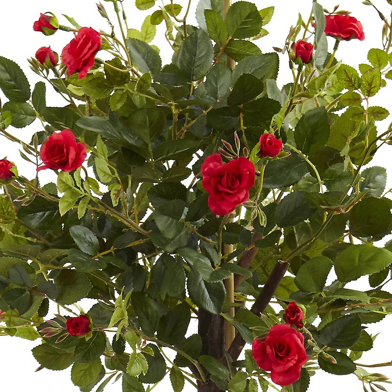 3ft. Potted Red Rose Topiary Silk Tree