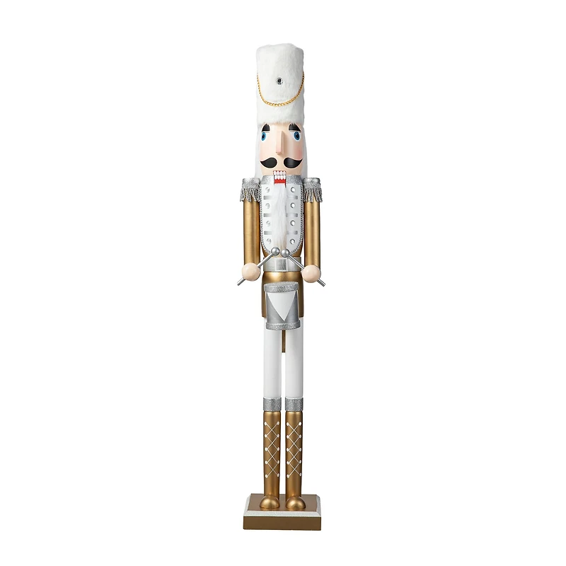 Glitzhome® 42" Gold & White Christmas Nutcracker