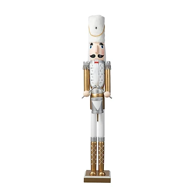 Glitzhome® 42" Gold & White Christmas Nutcracker 