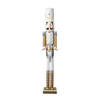 Glitzhome® 42" Gold & White Christmas Nutcracker 