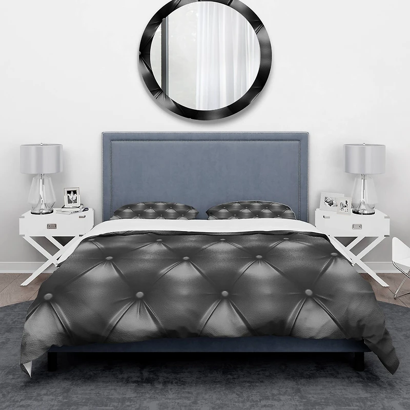 Designart 'Luxury Classic Black Sofa Leather' Modern & Contemporary Bedding Set