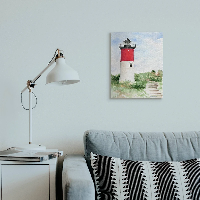 Stupell Industries Stairs Leading to Nauset Lighthouse Green Cliffside Canvas Wall Art