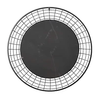 36" Black Industrial Metal Round Wall Mirror