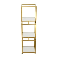 Gold Marble Glam Shelving Unit, 39" x 12" x 12"