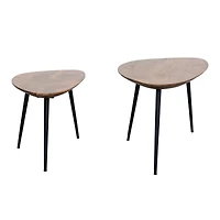 Hello Honey® Mid-Century Modern Wood & Metal Organic Shaped Nesting Table Set