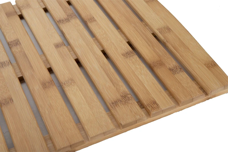 Mind Reader 22" Brown Luxury Bamboo Shower Bath Mat