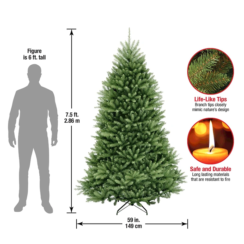 7.5ft. Unlit Dunhill® Fir Full Artificial Christmas Tree
