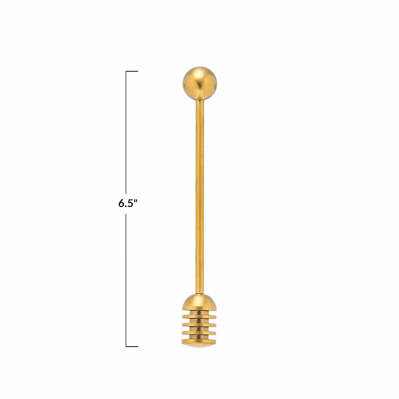 Hello Honey® 6.5" Gold Finish Stainless Steel Honey Dipper