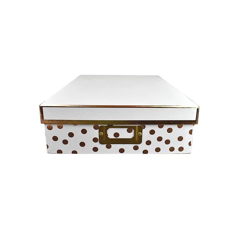 White & Gold Dots Decorative Document Box by Ashland