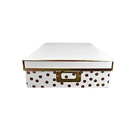 White & Gold Dots Decorative Document Box by Ashland