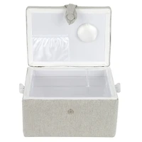 11.5" Gray Sewing Basket by Loops & Threads®