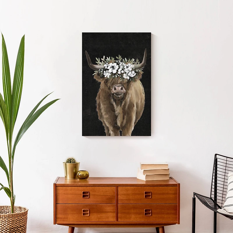 Highland Cow Portrait 16" x 24" Canvas Wall Art